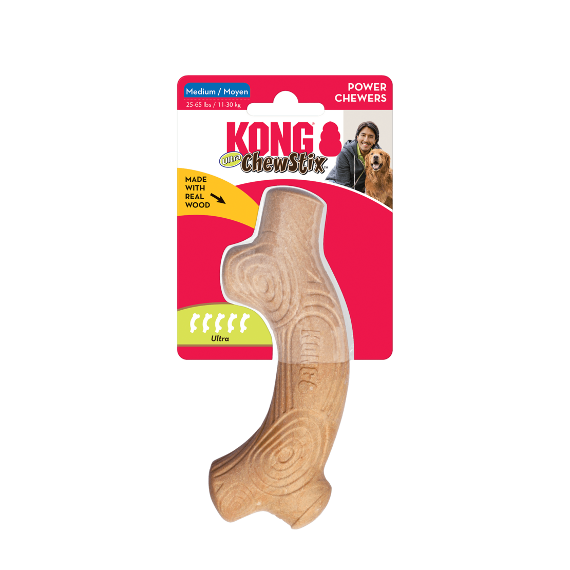 KONG CHEW STICKS играчка клон за дъвкане от дърво и бекон - 15.2 см