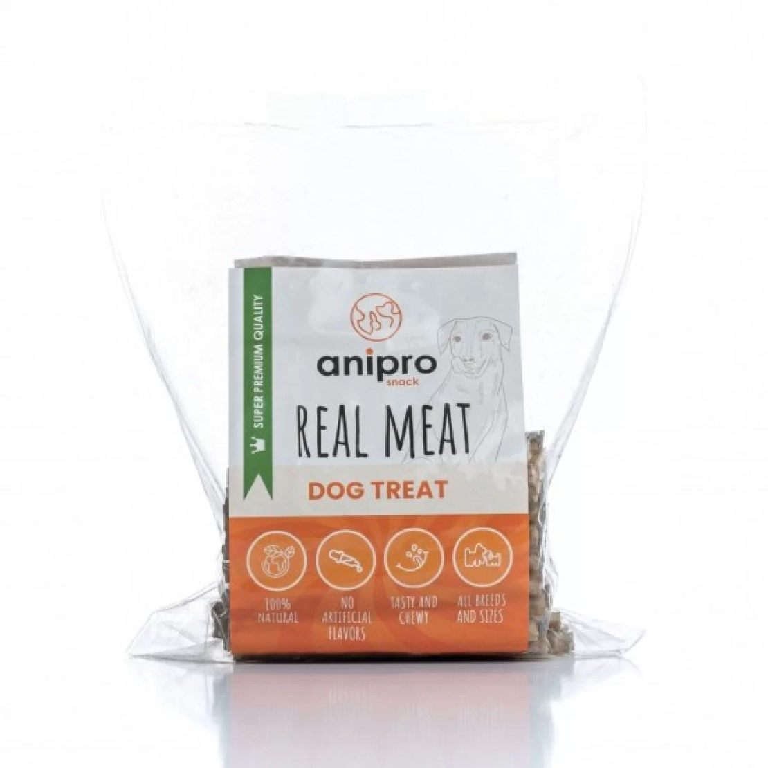anipro Real Meat - лакомство за кучета, солети от телешка кожа, 12 см, диаметър 4/6 мм, 5-6 г, 80 бр