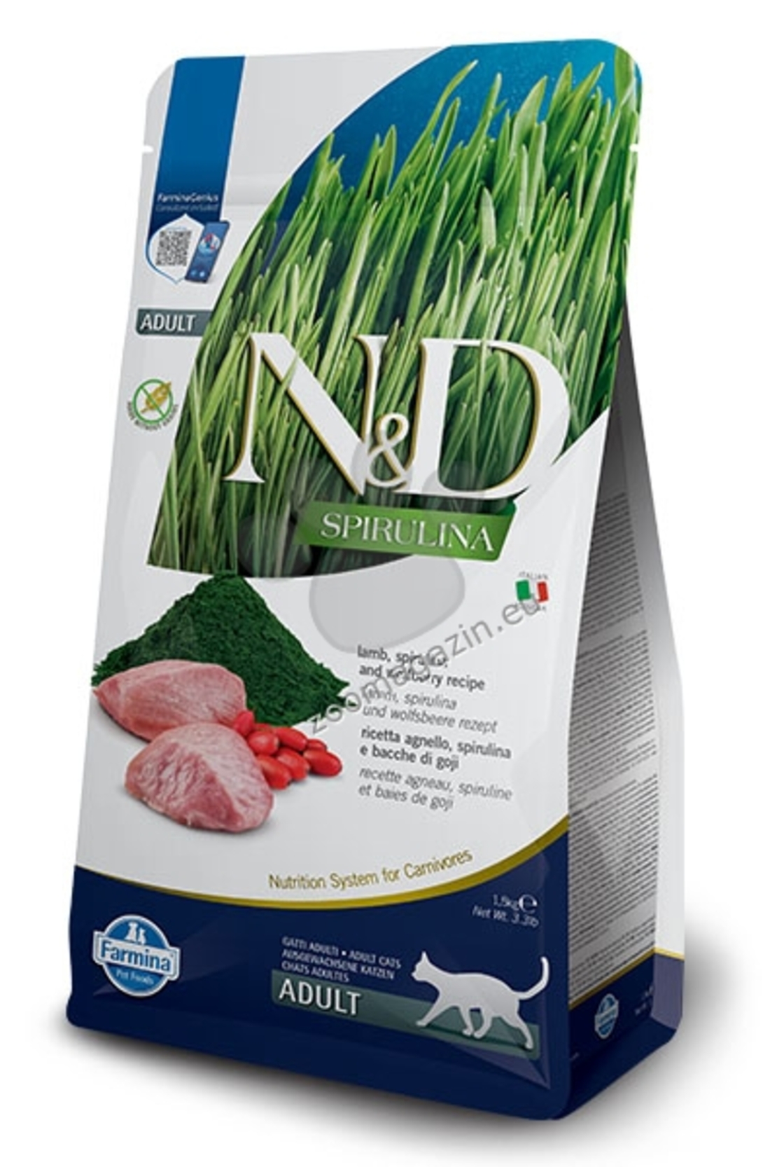 N&D CAT SPIRULINA LAMB ADULT 1,5 KG