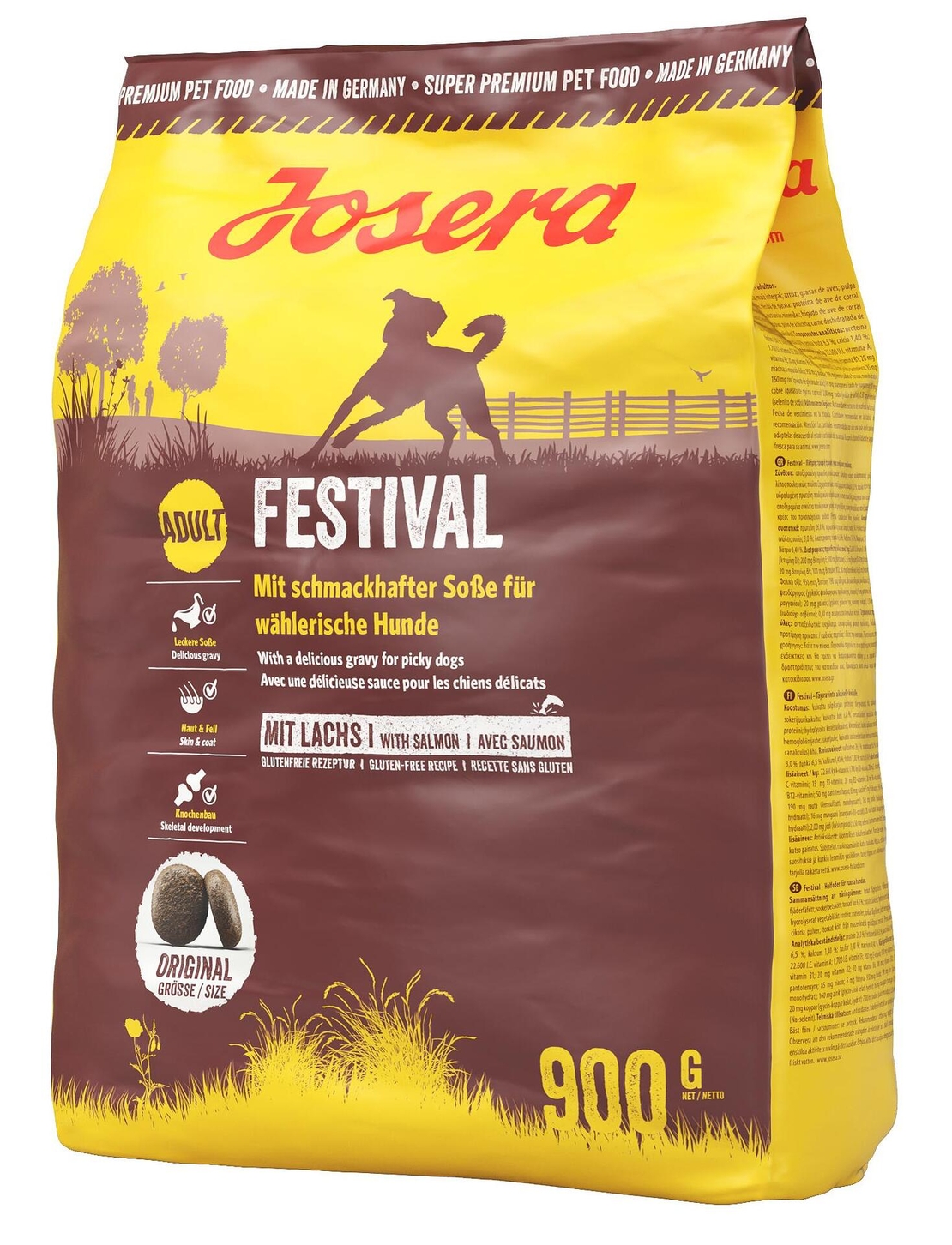 Josera Dog Festival суха храна с пилешко и сьомга за израснали капризни кучета - 900 гр