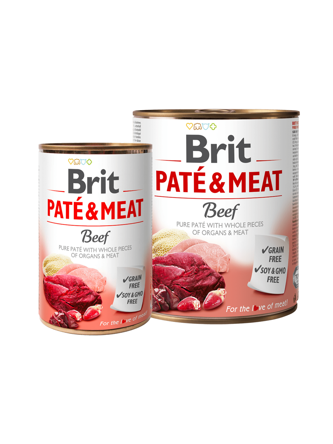 BRIT PATÉ & MEAT – BEEF – консервирана храна за кучета с 27% прясно телешко месо и 23% пуешко месо 0.400 кг.