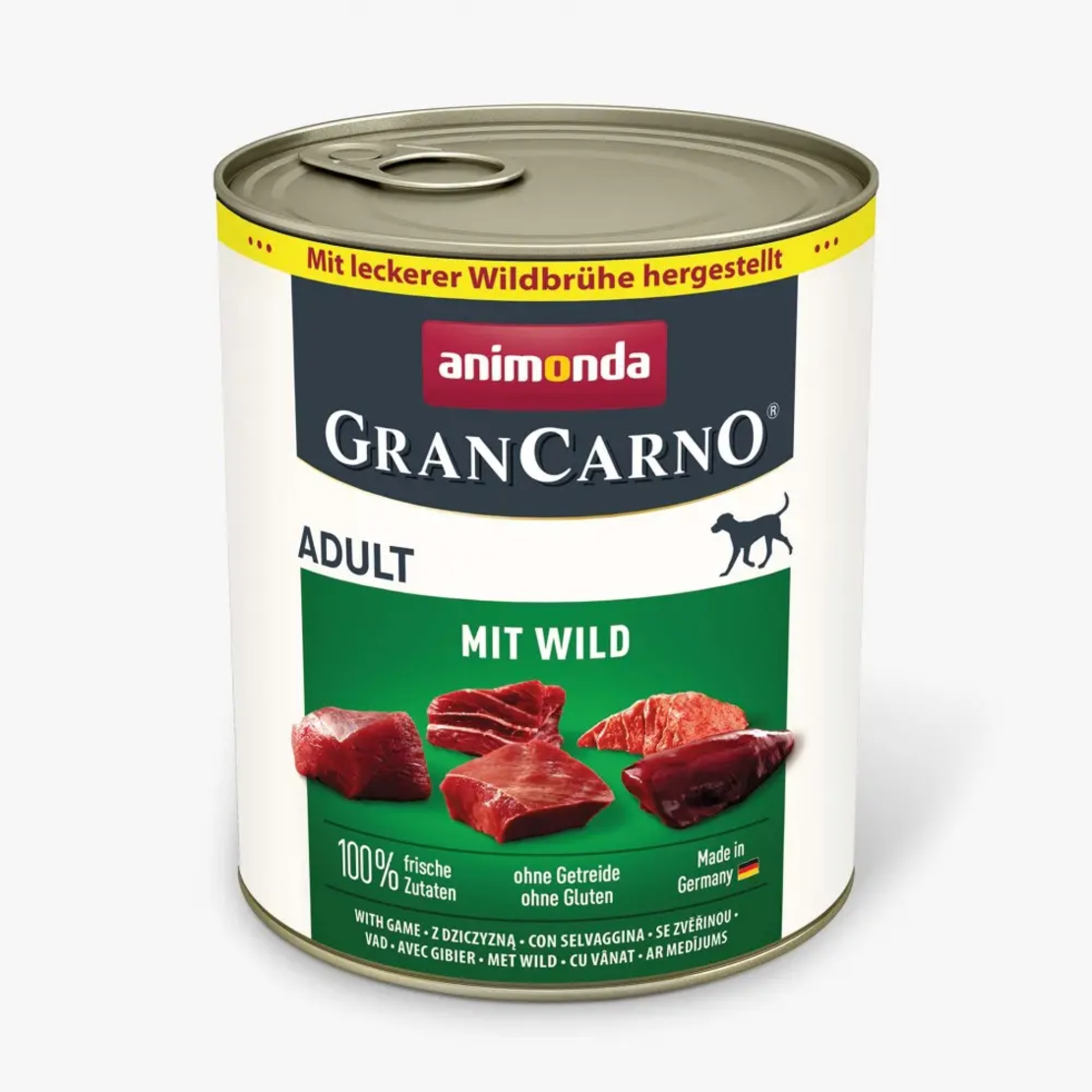 GranCarno Dog Adult консервирана храна за кучета с дивечово месо, 800 г