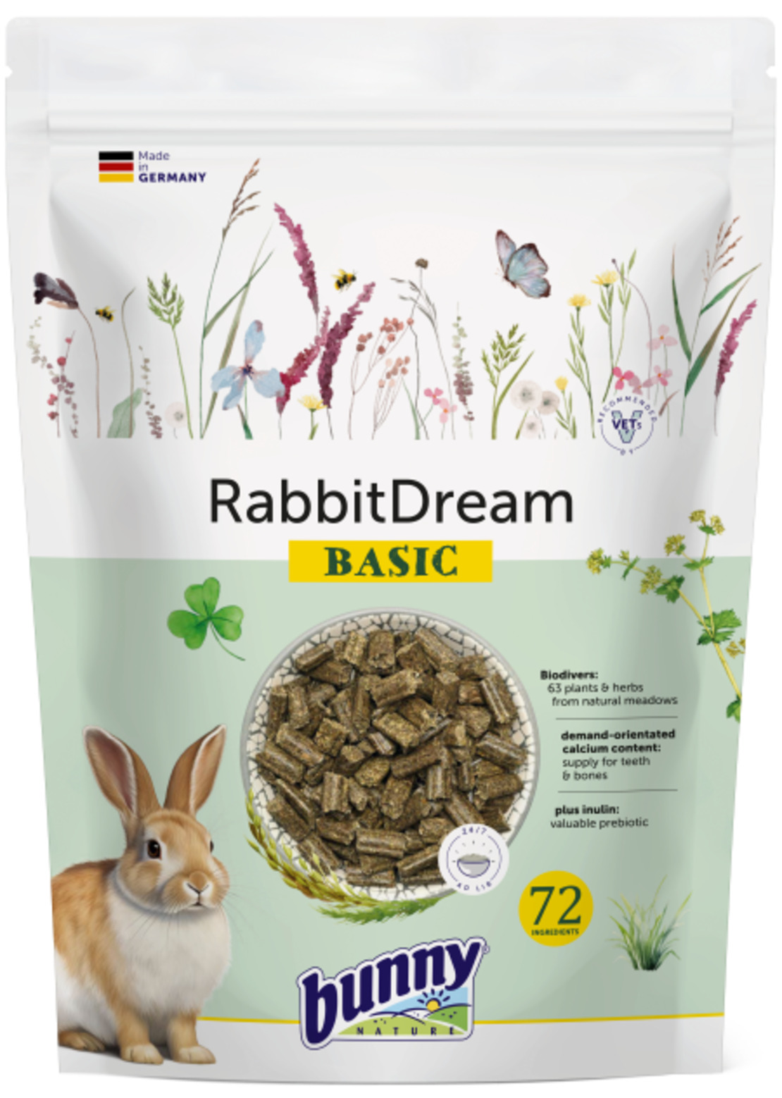 Храна за порастнали зайчета от 6-ия месец 600 г - bunny BASIC 600 g