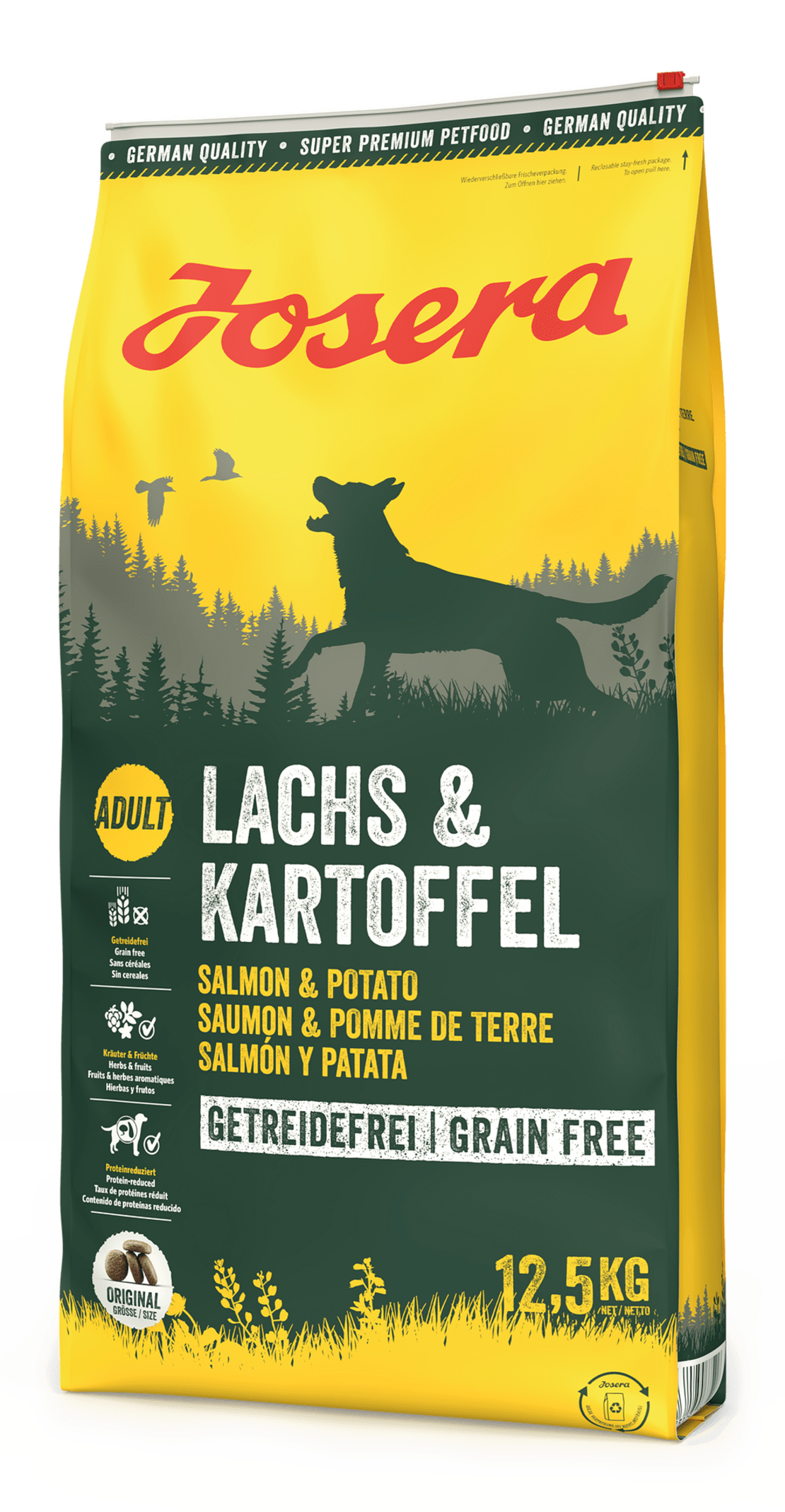 Josera Dog Lachs & Kartoffel суха храна за израснали кучета със сьомга и картофи за чувствителен стомах и кожа -  12.5 кг