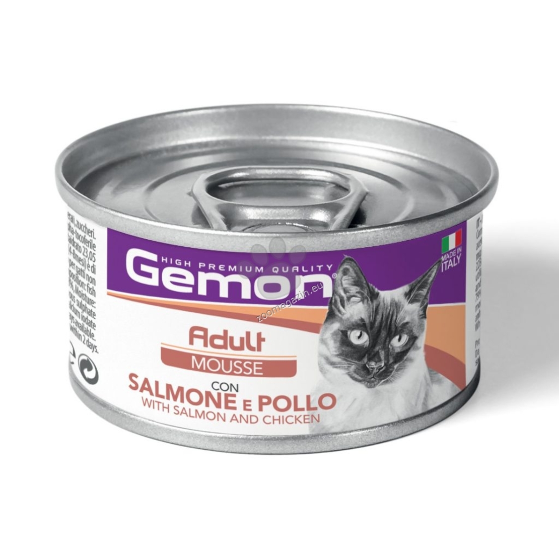 МУС GEMON ADULT CAT 85g SALMON&Chicken-за котки в зряла възраст със сьомга и пиле
