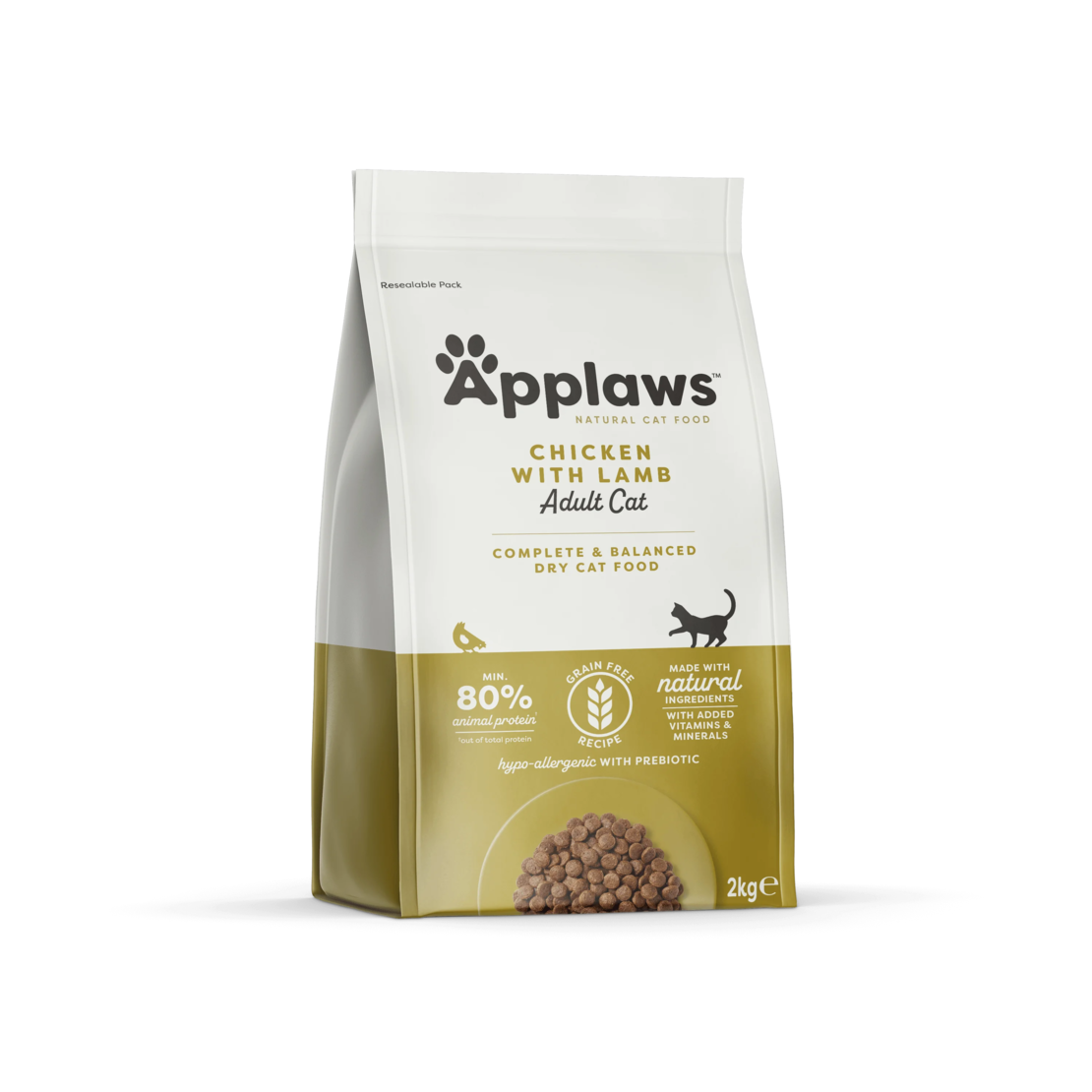 Applaws Adult Cat Chicken with Lamb - суха храна за котка с 80% месо от пиле и агне - 2кг