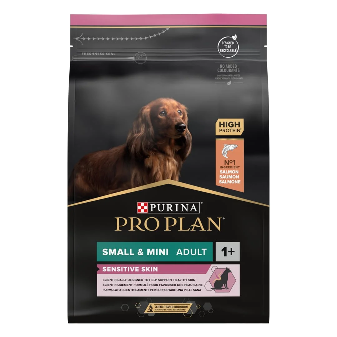 Purina Pro Plan Adult Small and Mini Sensitive Skin - суха храна за израснали кучета от дребни и мини породи с чувствителна кожа със сьомга - 700 г