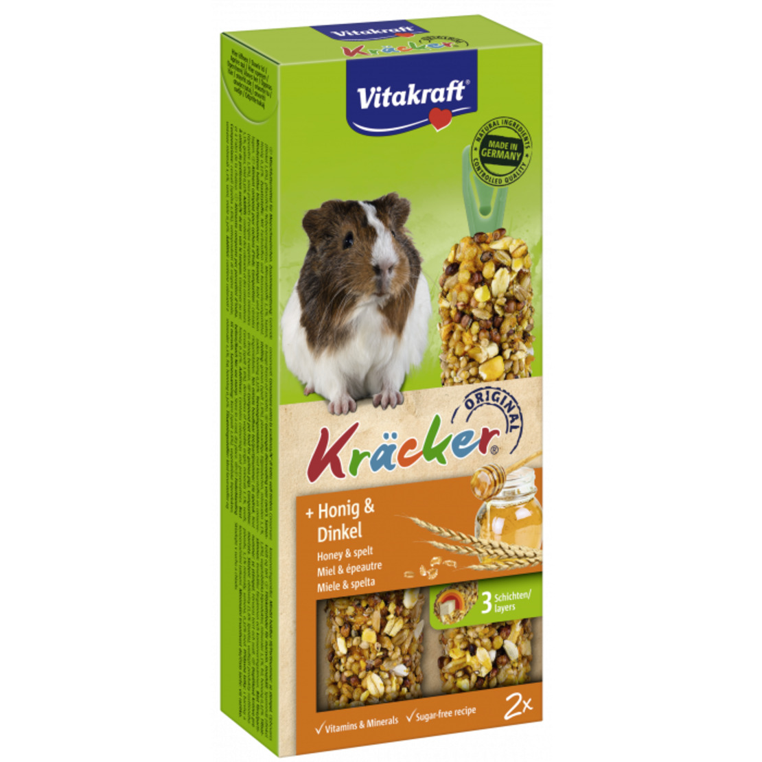 Vitakraft ® Kräcker ® - Оригинален Крекер на Витакрафт за морско свинче с МЕД и СПЕЛТА, 2 бр.