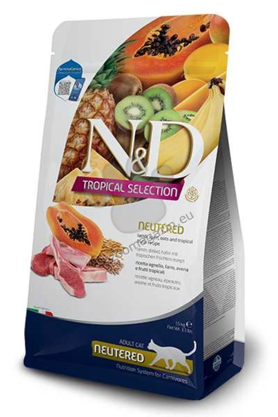 N&D TROPICAL CAT NEUTERED LAMB 1.5 KG