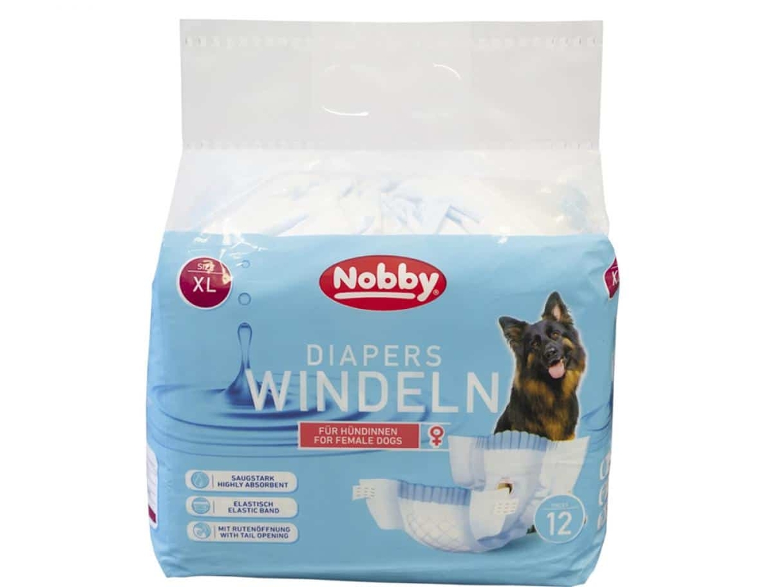 NOBBY - Diapers female dogs - памперс за женски кучета 12 бр.XL - 40-58 см. обиколка талия
