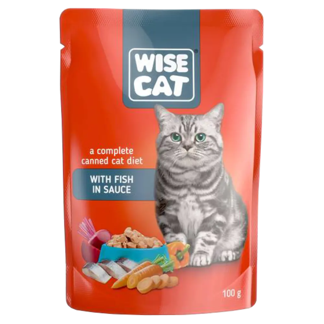 WISE CAT пауч за котки парченца риба в сос 100 г