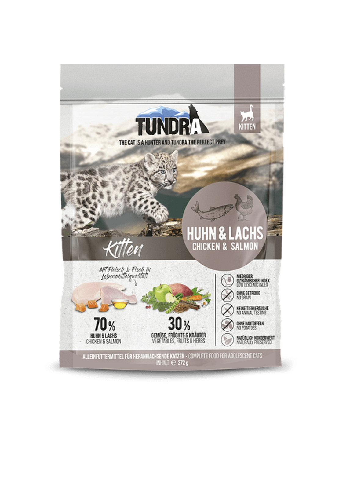 Tundra Kitten суха храна с пилешко и сьомга за подрастващи котки до 1 година - 272 г