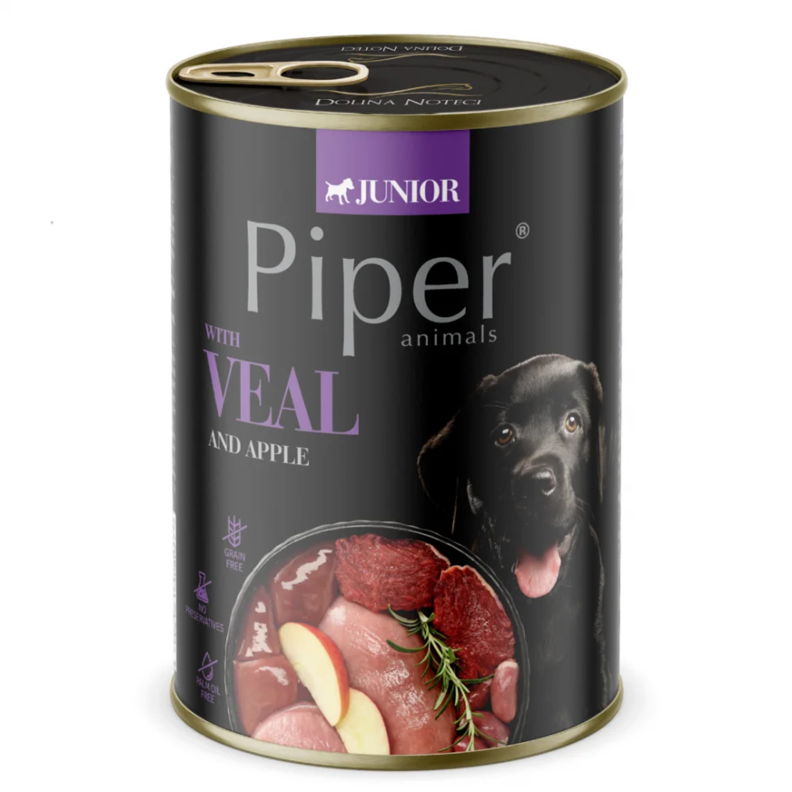 Piper Dog Junior храна за малки кученца с телешко и ябълки, 400 г