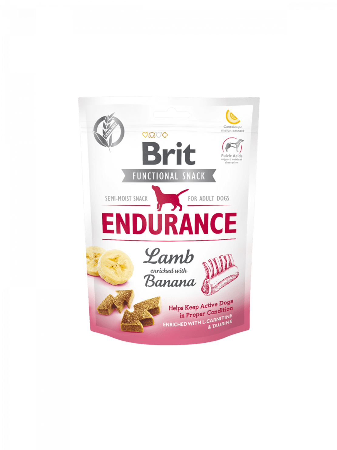 Brit Care Dog Functional Snack Endurance Lamb – лакомство за издръжливост с агнешко и банан 150гр. 0.150 кг.