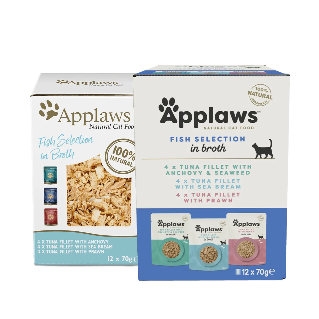 Applaws Fish in Broth Multipack - Комбинирани паучове за котка с Риба 12х70г