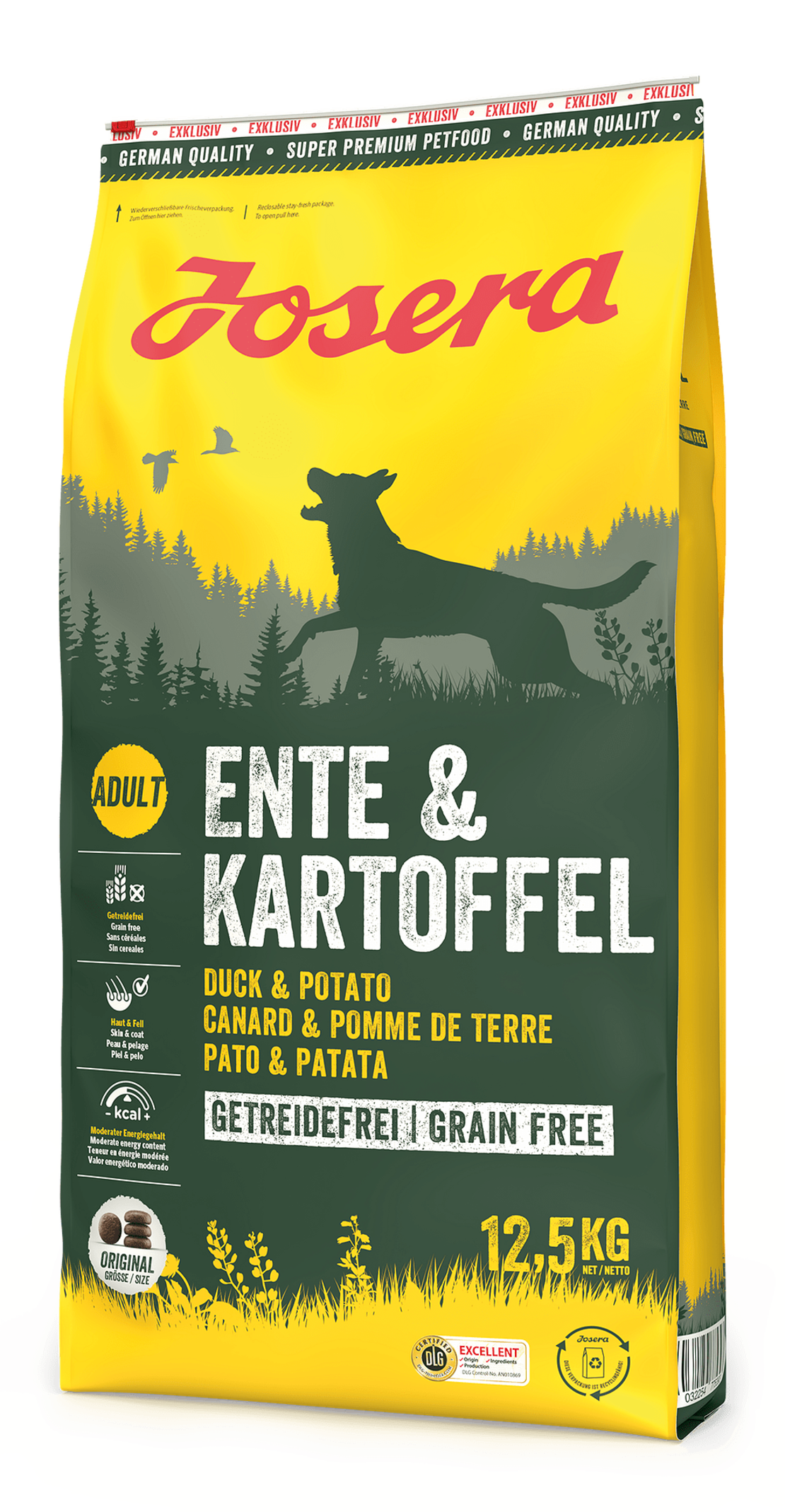 Josera Dog Duck & Potato суха храна за израснали кучета с патешко и картофи -  12.5 кг