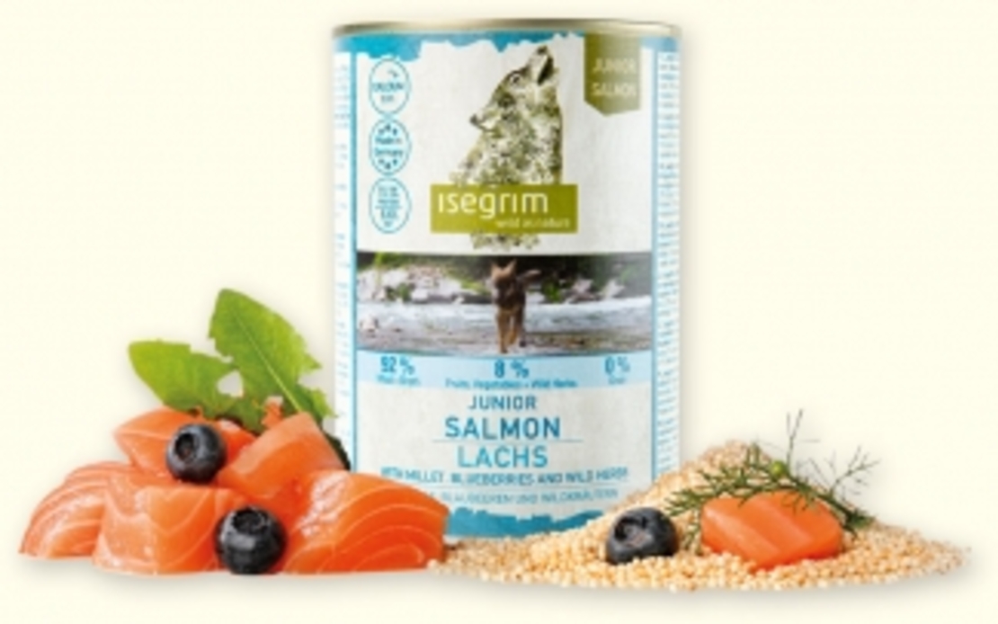 ISEGRIM 0.8 куче джуниър сьомга и боровинки