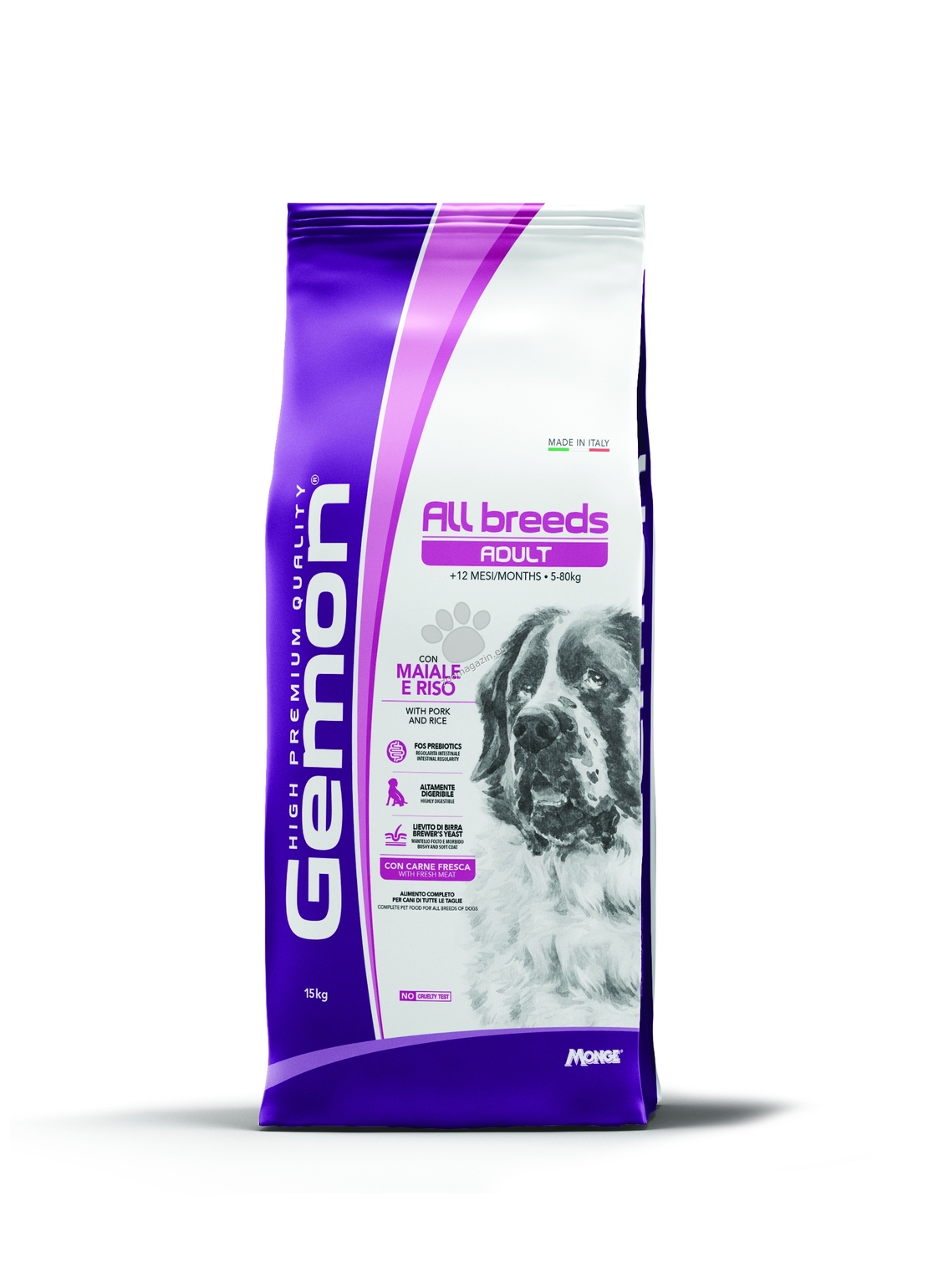 6258 GEMON DOG ADULT 15KG PORK/RICE- СВИНСКО И ОРИЗ /КУЧЕ/