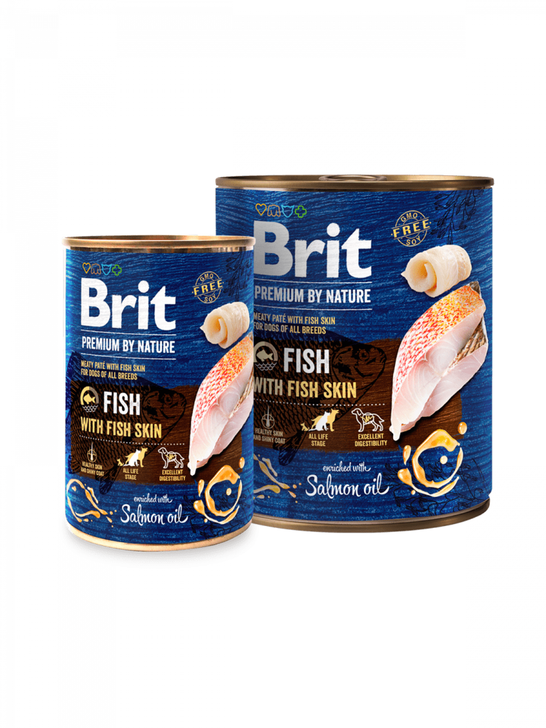Brit Premium by Nature Fish with Fish Skin – консервирана храна за кучета с риба и кожа от риба 0.800 кг.