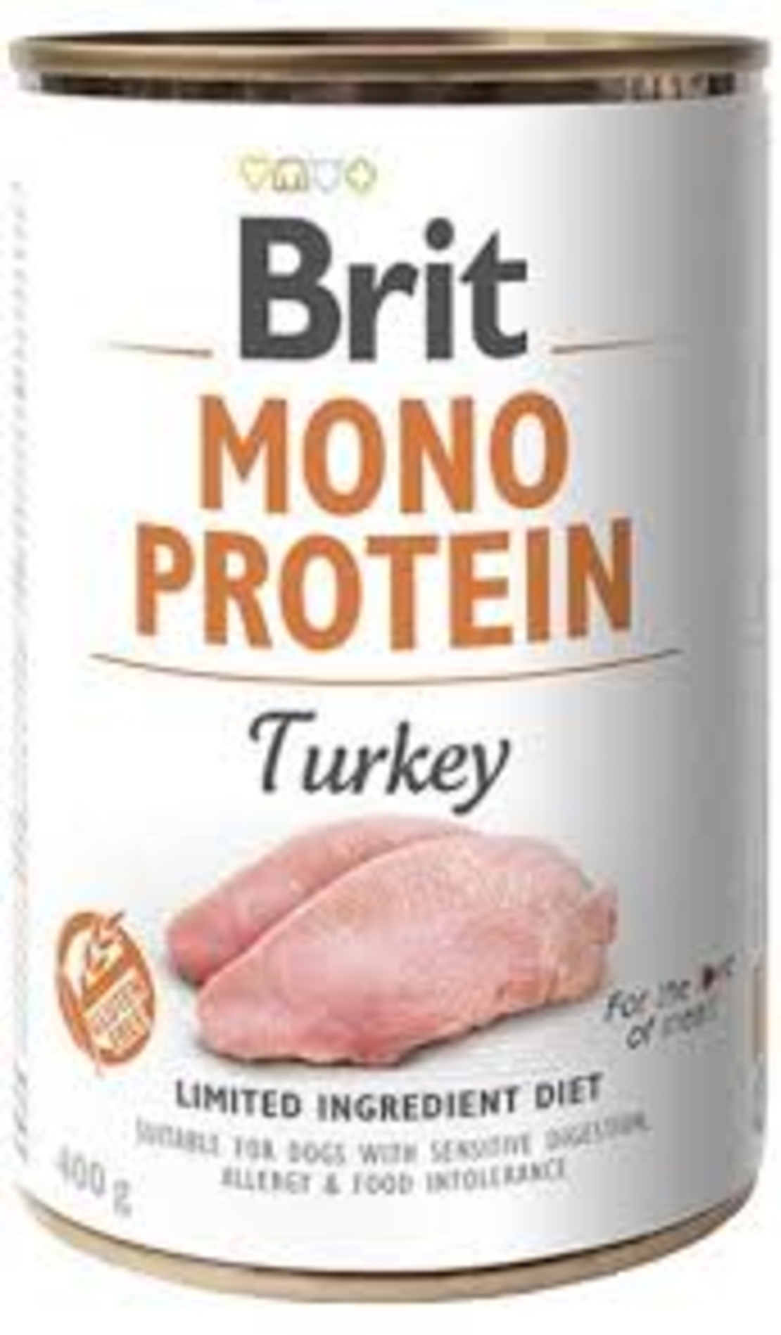 Brit Mono Protein Turkey – консериврана храна за кучета с 78% пуешко месо 0.400 кг.