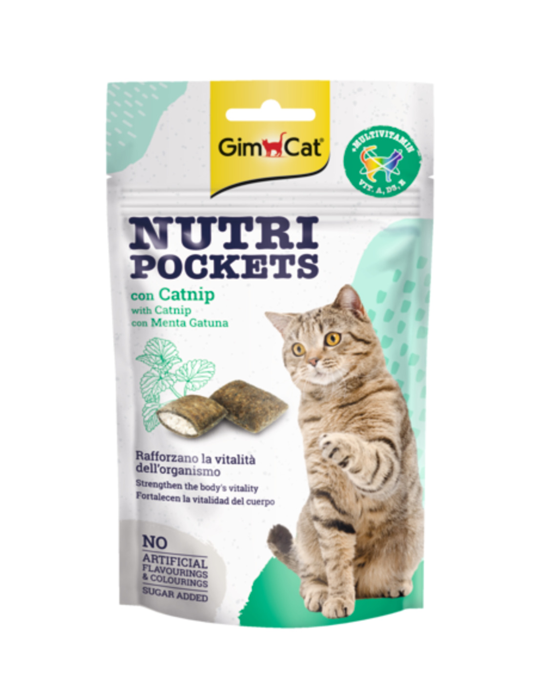 Gimborn - GimCat Nutri Pockets - Лакомство за котка хрупкави джобчета с котешка трева - 35г