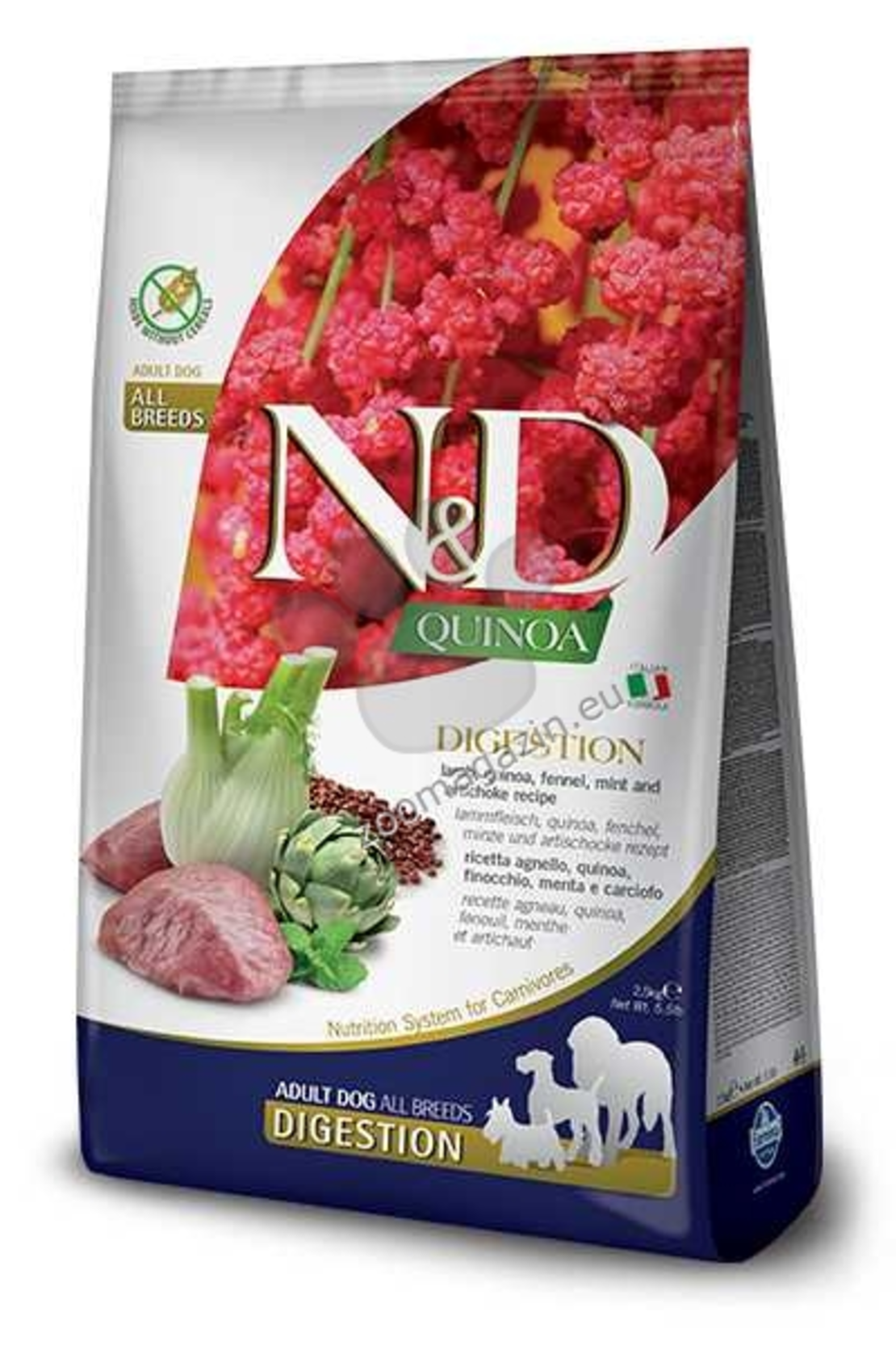 N&D DOG QUINOA DIGEST ADULT MIN LAMB 0.800 KG с агнешко и копър