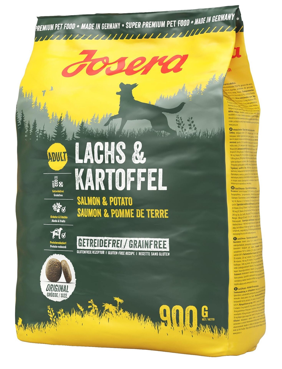 Josera Dog Lachs & Kartoffel суха храна за израснали кучета със сьомга и картофи за чувствителен стомах и кожа - 900 гр