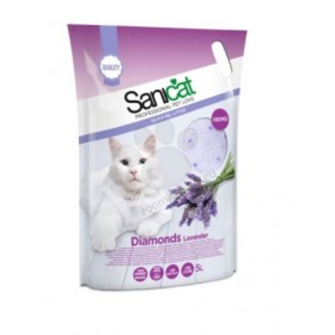 Sanicat Diamonds Lavender - силиконова котешка тоалетна с аромат на лавандула, 5 литра /2.4 кг/