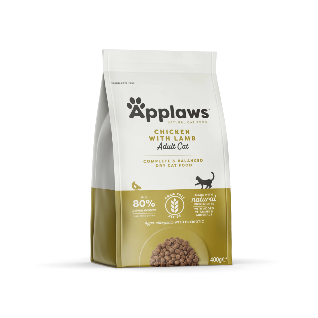 Applaws Adult Cat Chicken with Lamb - суха храна за котка с 80% месо от пиле и агне - 400г