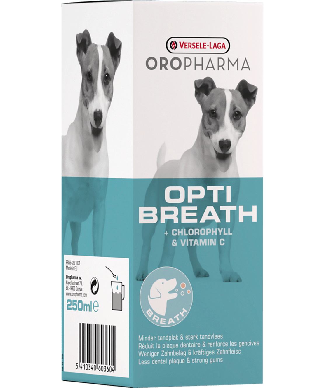 Versele Laga Opti Breath – решава проблема с лошия дъх, съдържа хлорофил и хлорхексидин 250 мл