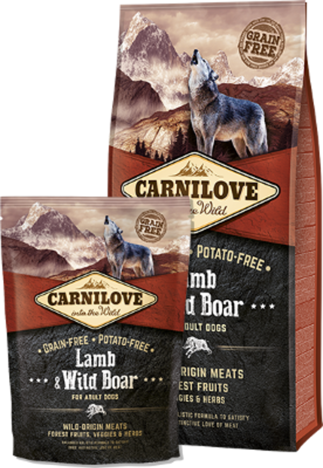 Пълноценна, суха храна за кучета Carnilove Lamb & Wild Boar Adult със 30% глиганско и 25% агнешко, БЕЗ ЗЪРНЕНИ КУЛТУРИ 1.5 кг.