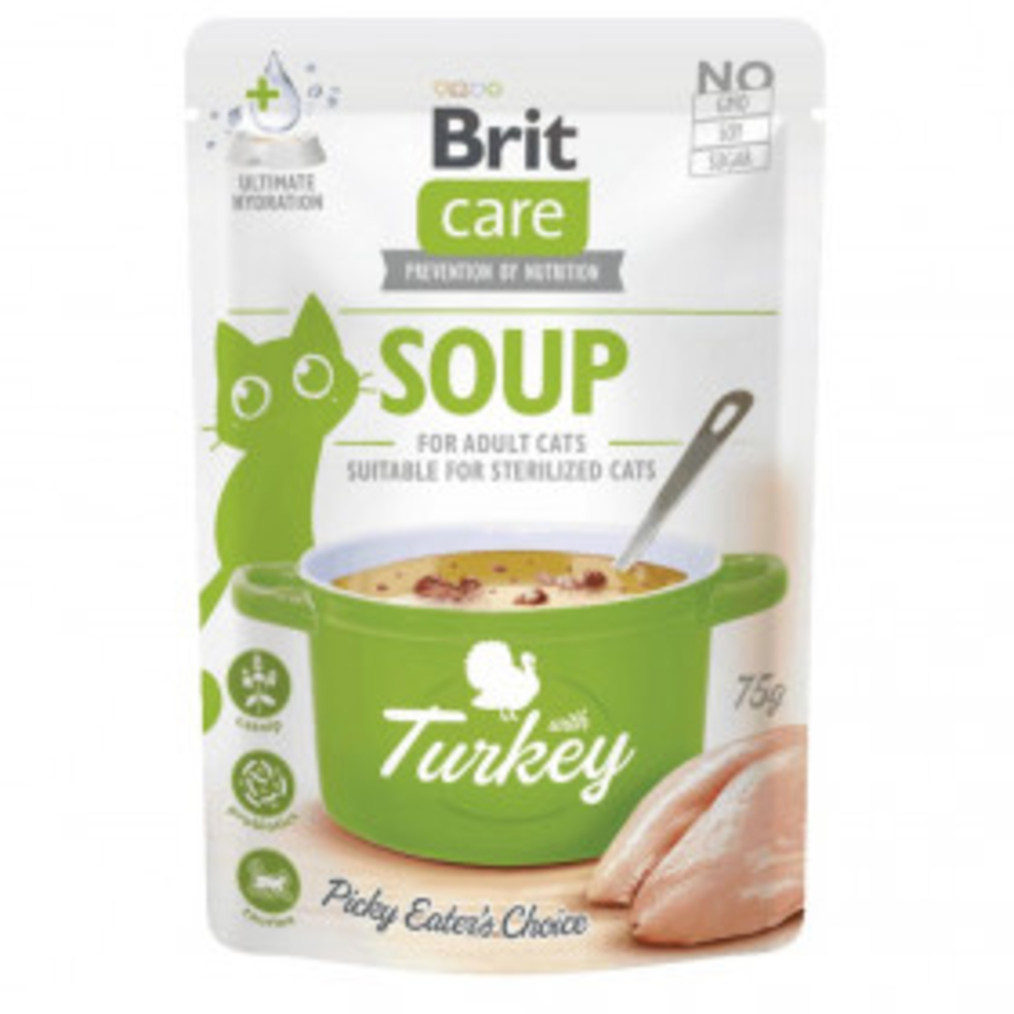 Деликатесен пауч за котки Brit Care Cat Soup with Turkey супа с пуешко месо, БЕЗ зърнени култури