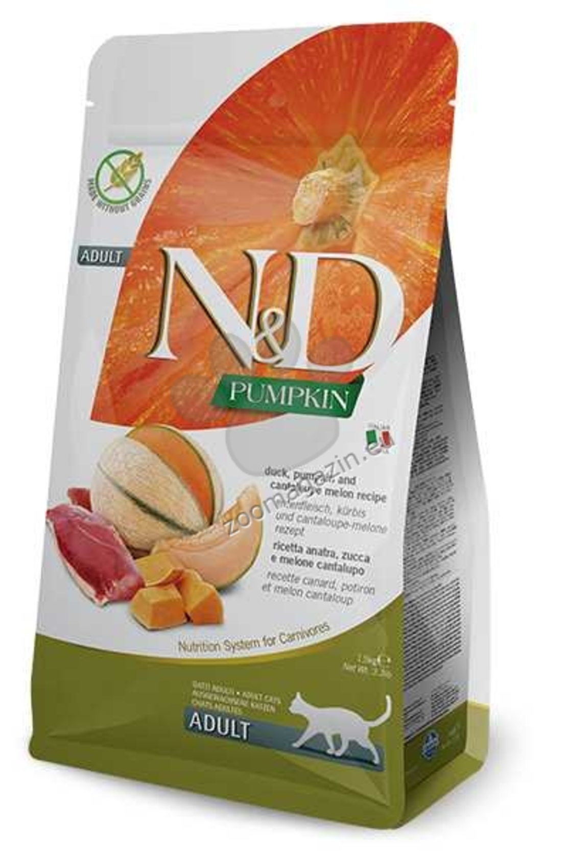 N&D CAT ADULT PUMPKIN 1.5kg коте,тиква с патица и пъпеш