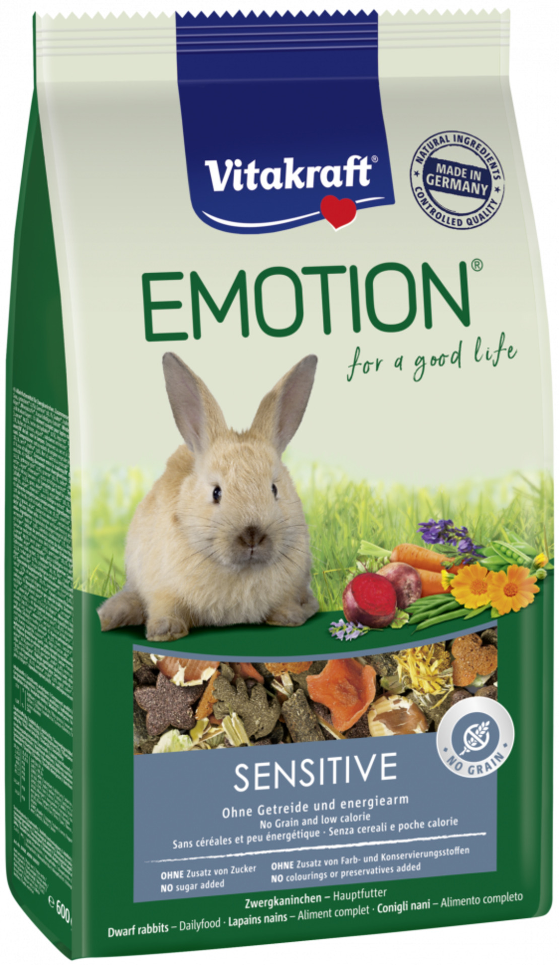 EMOTION® SENSITIVE Пълноценна храна за чувствителни към храната декоративни зайци на възраст над 6 месеца.