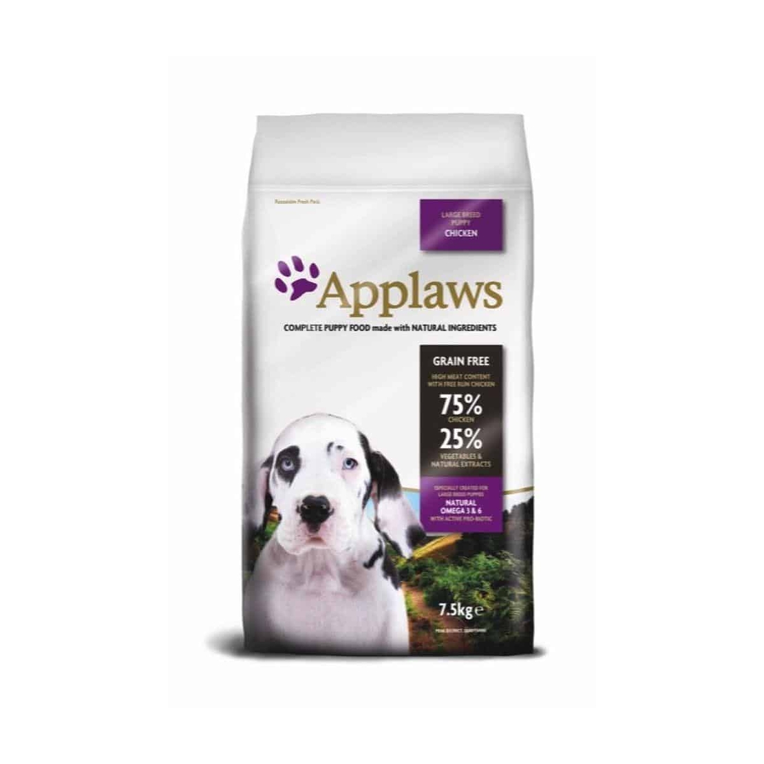 Applaws Puppy Large Chicken - суха храна за кученца до 18 месеца от едрите породи, с 75% пиле - 7.5кг