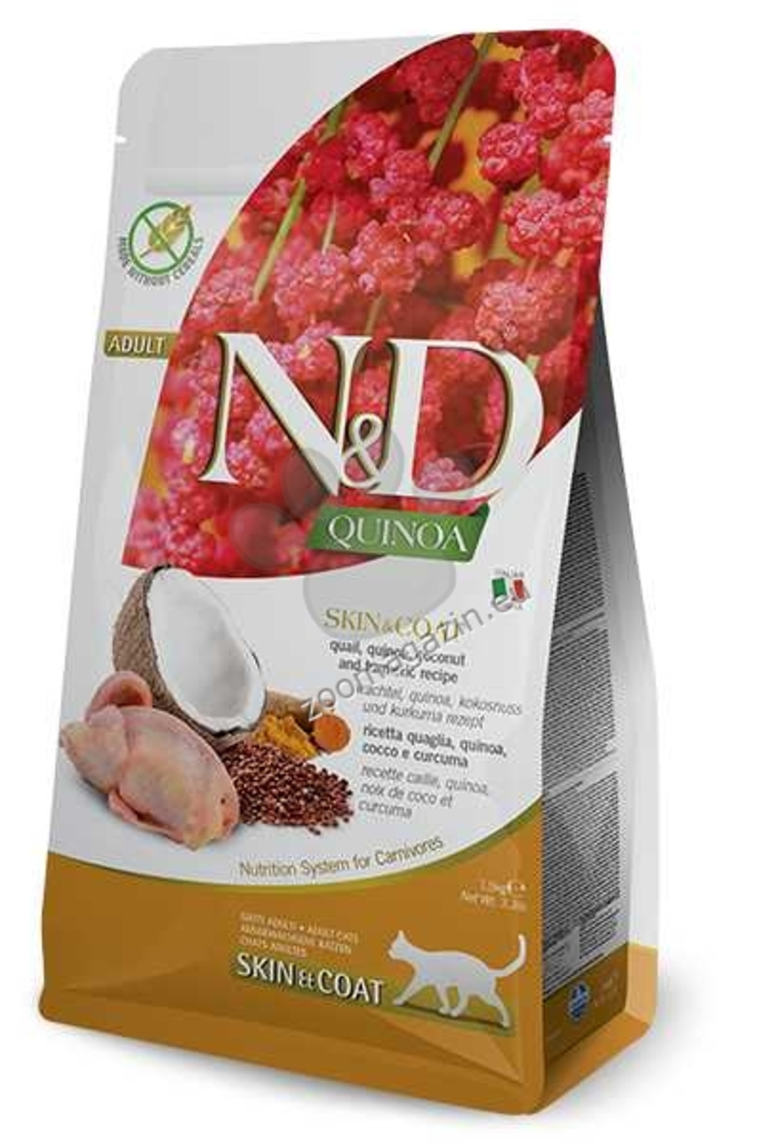 N&D CAT QUINOA SKIN&COAT QUAIL 1.5KG с пъдпъдък