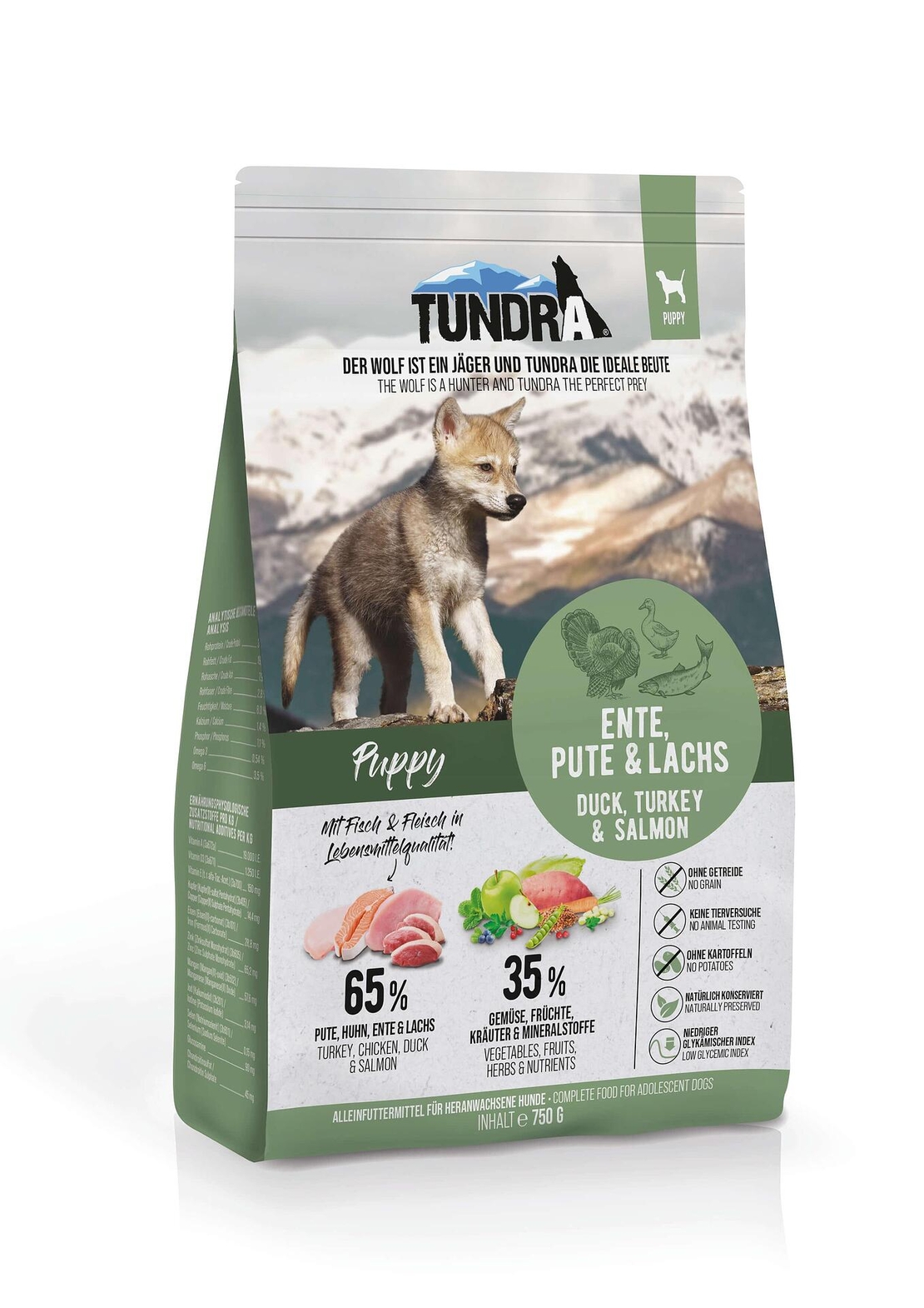 Tundra Puppy - храна за бременни, кърмещи и подрастващи кучета от всички породи - 750 г