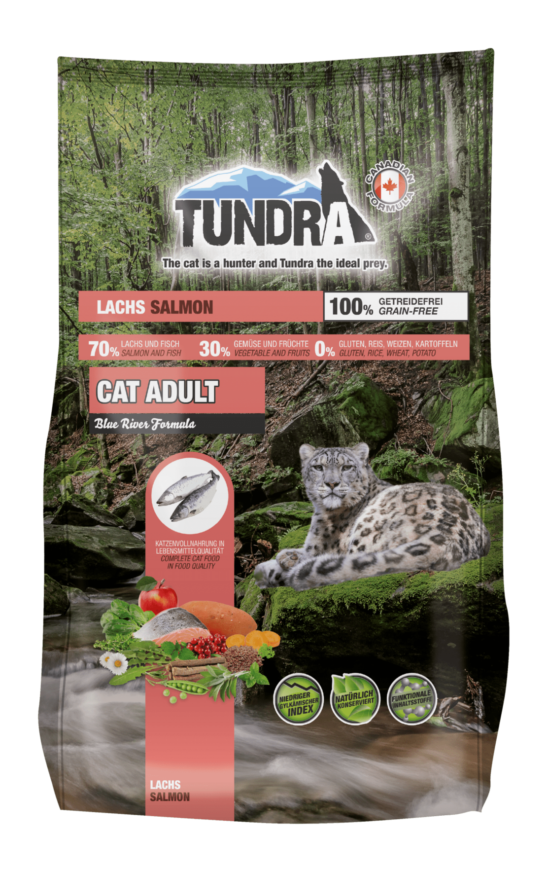 Tundra суха храна със сьомга за израснали котки - 1.45 кг