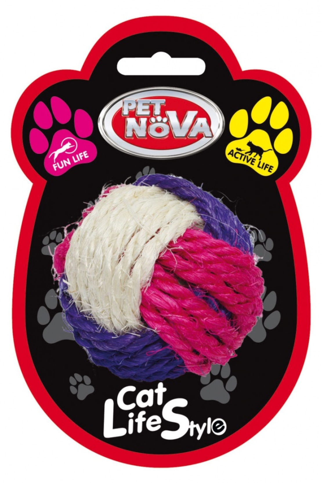 Kонопена топка за котки PET NOVA 6 см. микс
