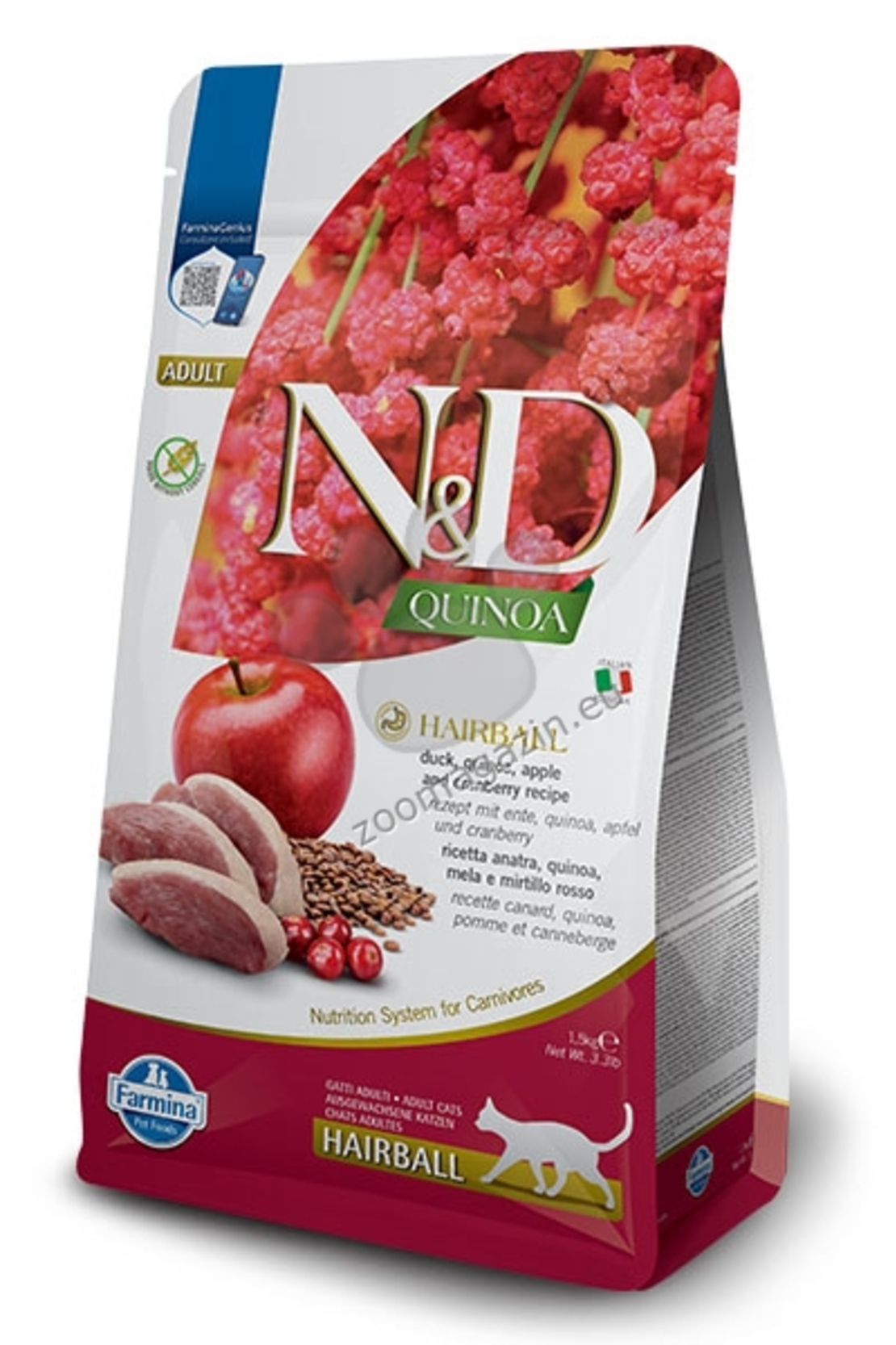 N&D CAT QUINOA HAIRBALL ADULT 1,5 KG
