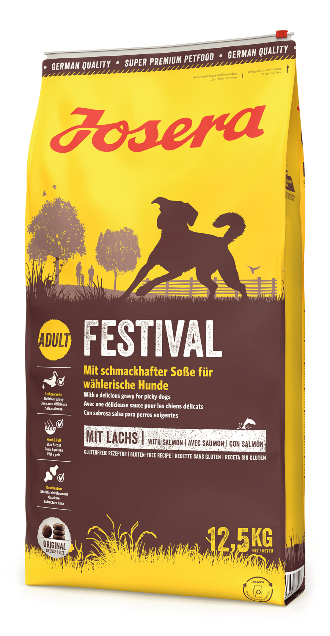 Josera Dog Festival суха храна с пилешко и сьомга за израснали капризни кучета -  12.5 кг