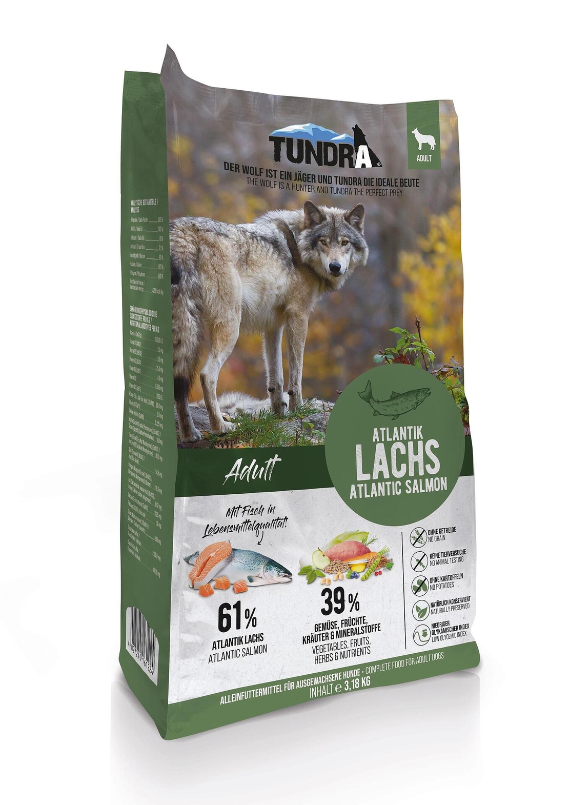 Tundra суха храна с атлантическа сьомга за кучета в зряла възраст -  3.18 кг
