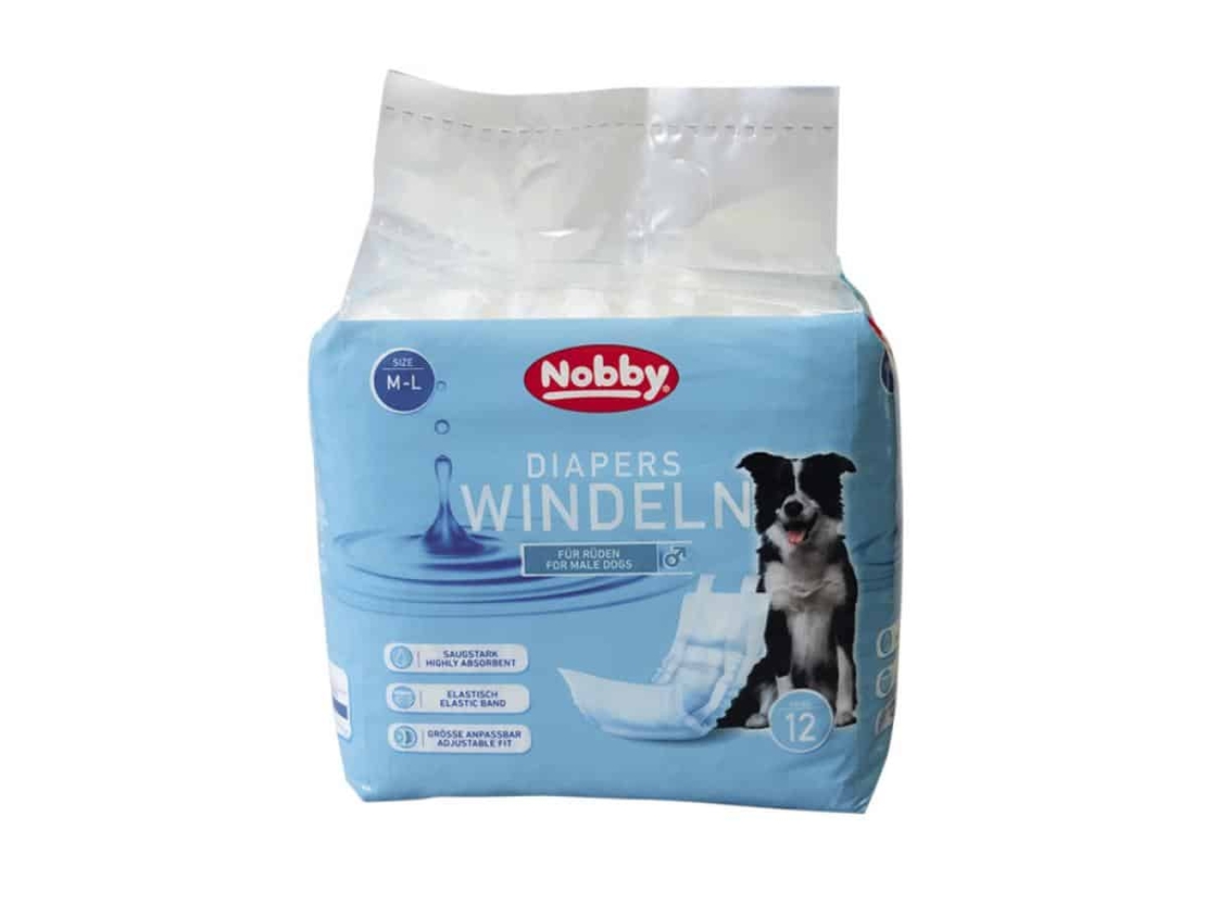NOBBY - Diapers male dogs - памперс за мъжки кучета 12 бр. -M-L - 46-60 см. обиколка на талията