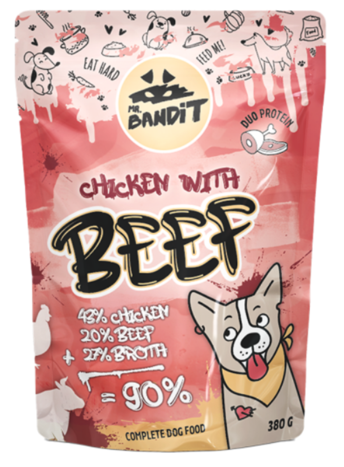 MR. BANDIT CHICKEN WITH BEEF - Пауч за кучета с пилешко и телешко месо, 150гр