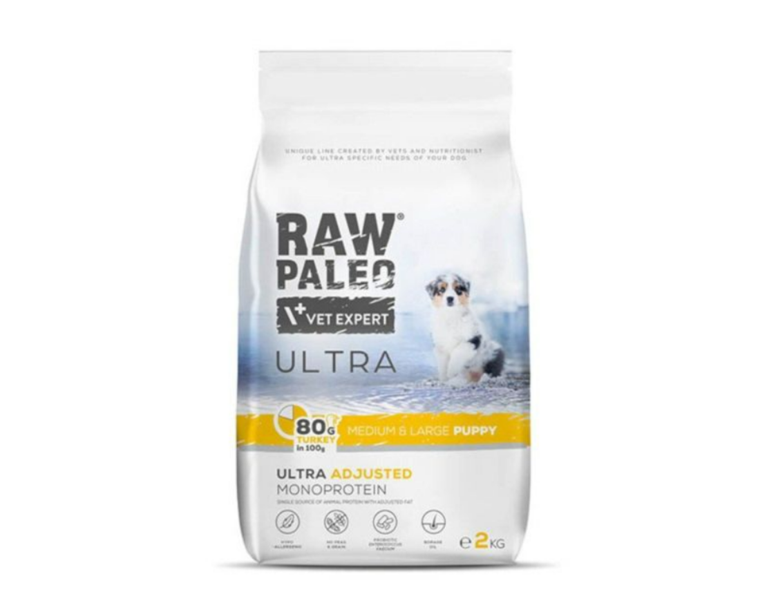 Raw Paleo Ultra Turkey Medium & Large Puppy, 2кг