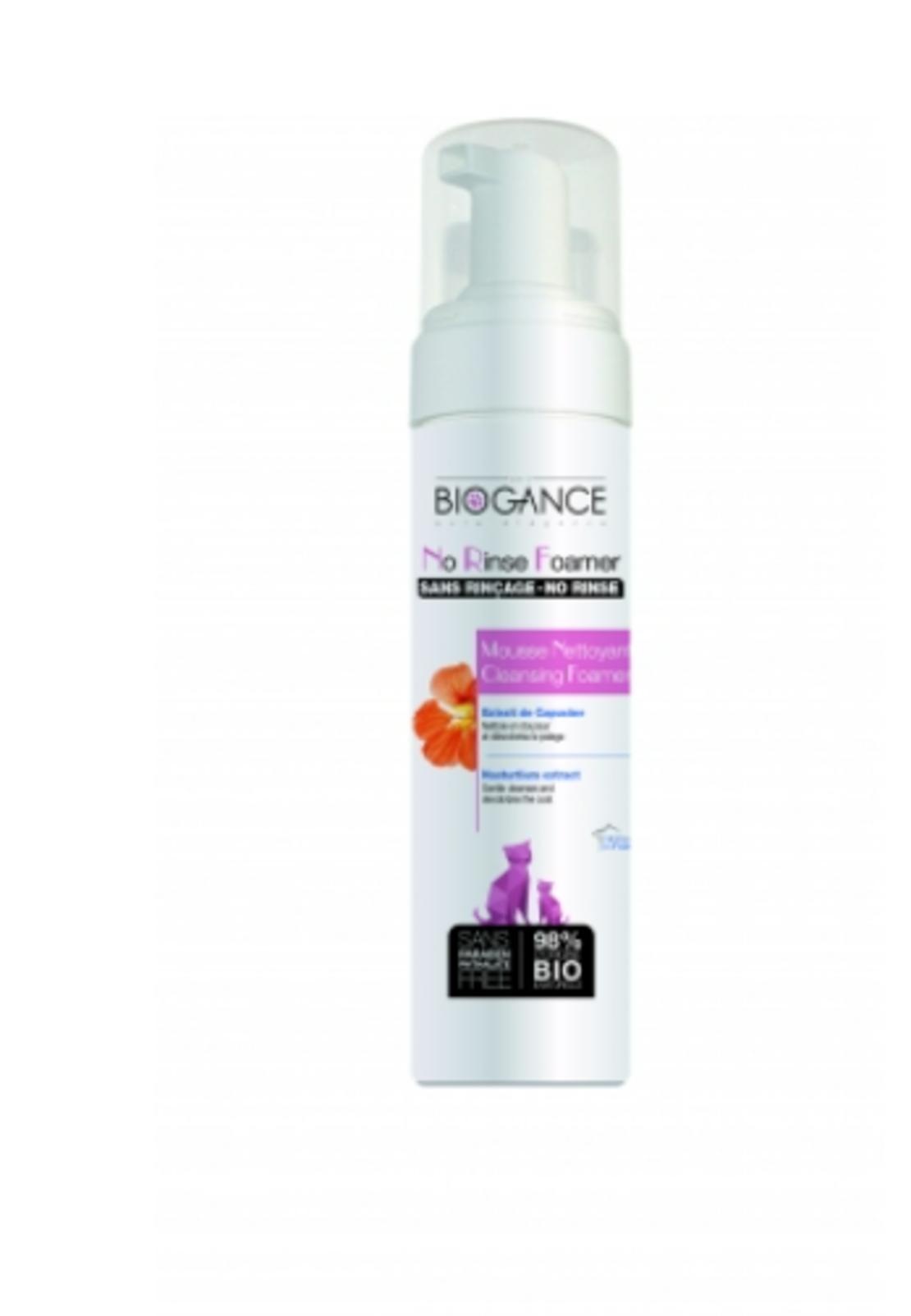 BIOGANCE NO RINSE FOAMER CAT пяна за почистване за котки