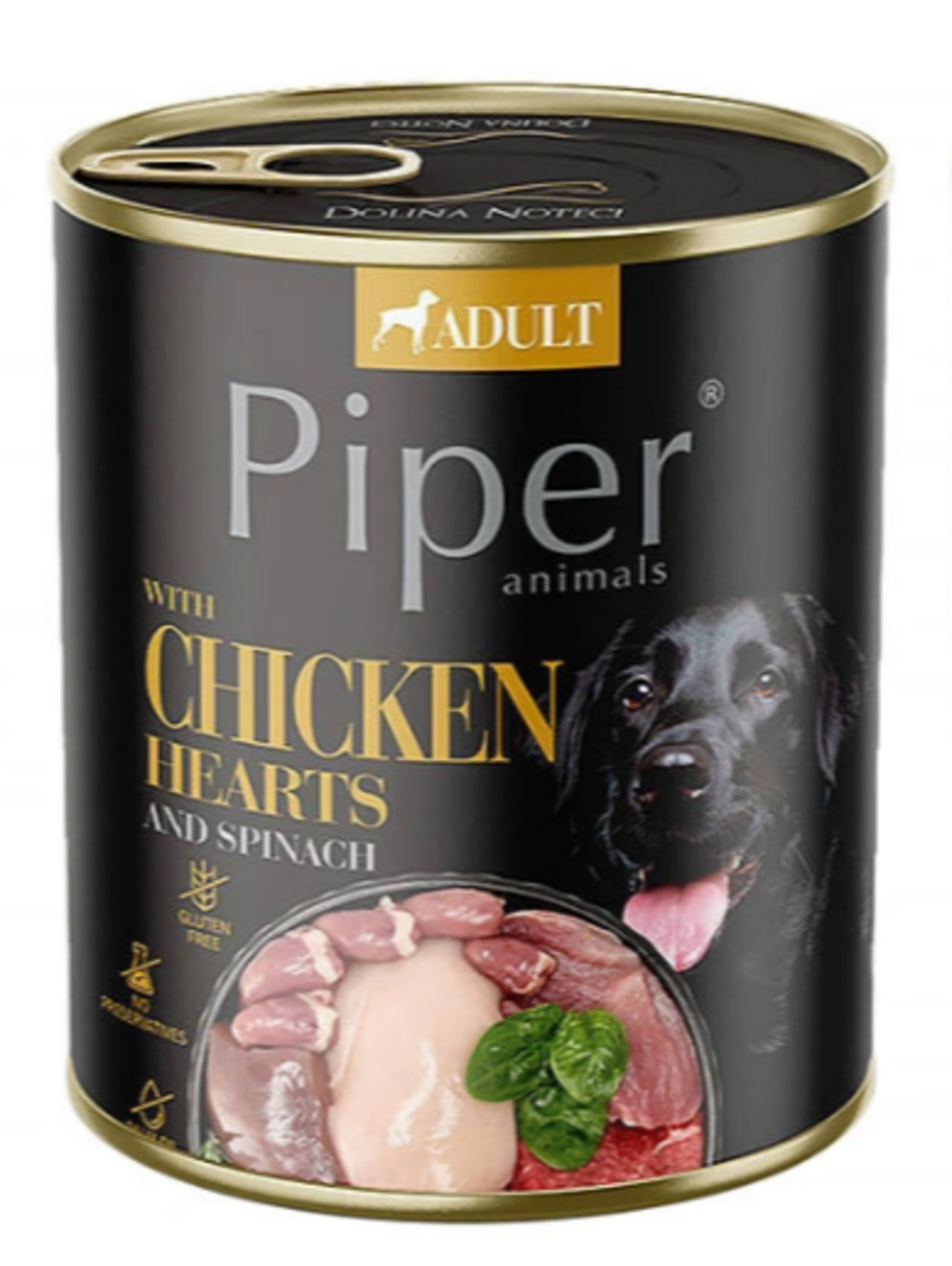 Piper Adult Dog - храна за кучета с пилешки сърца, кафяв ориз и спанак