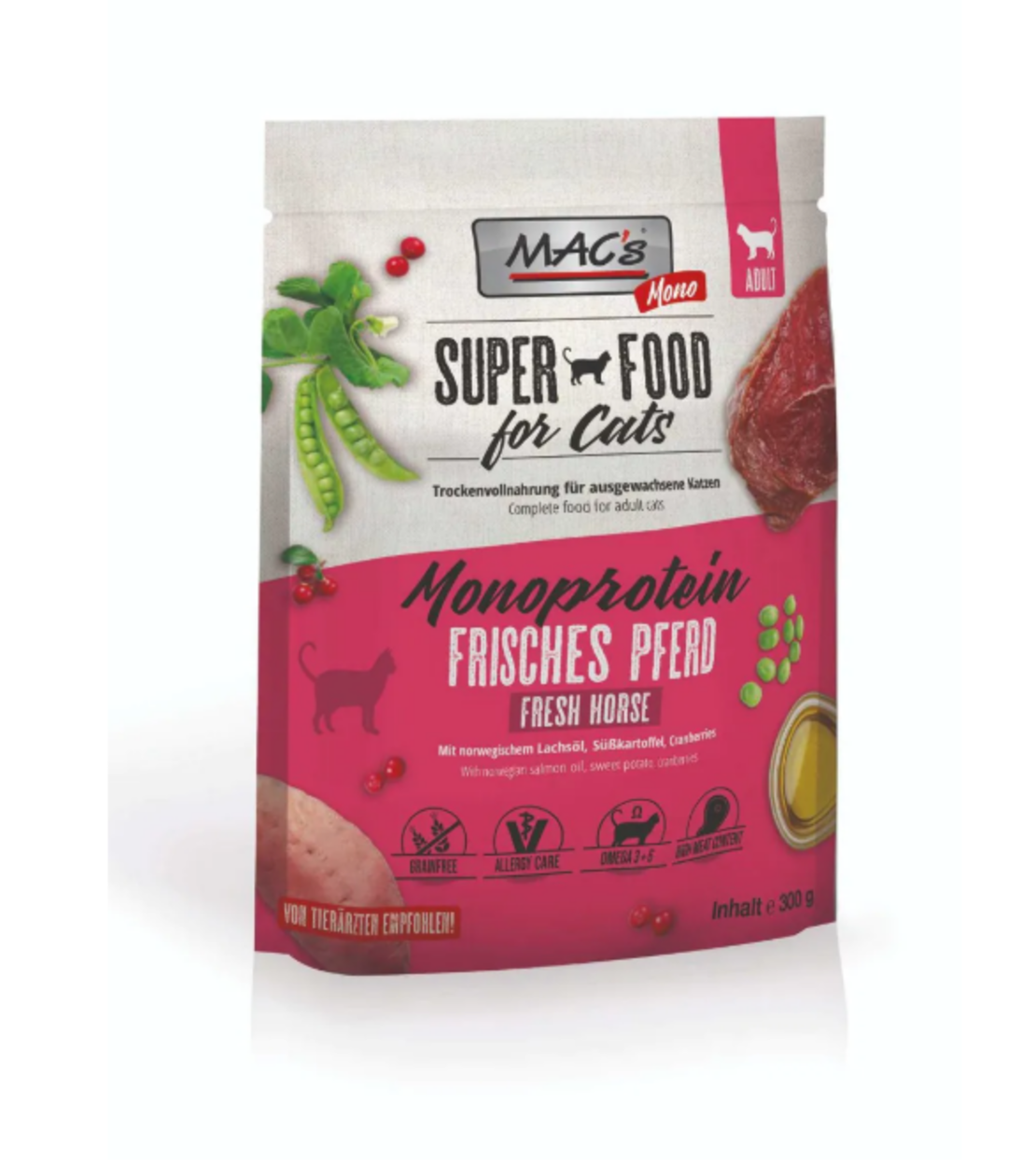 MAC'S CAT ADULT MONOPROTEIN - за пораснали котки, с Конско, 300г