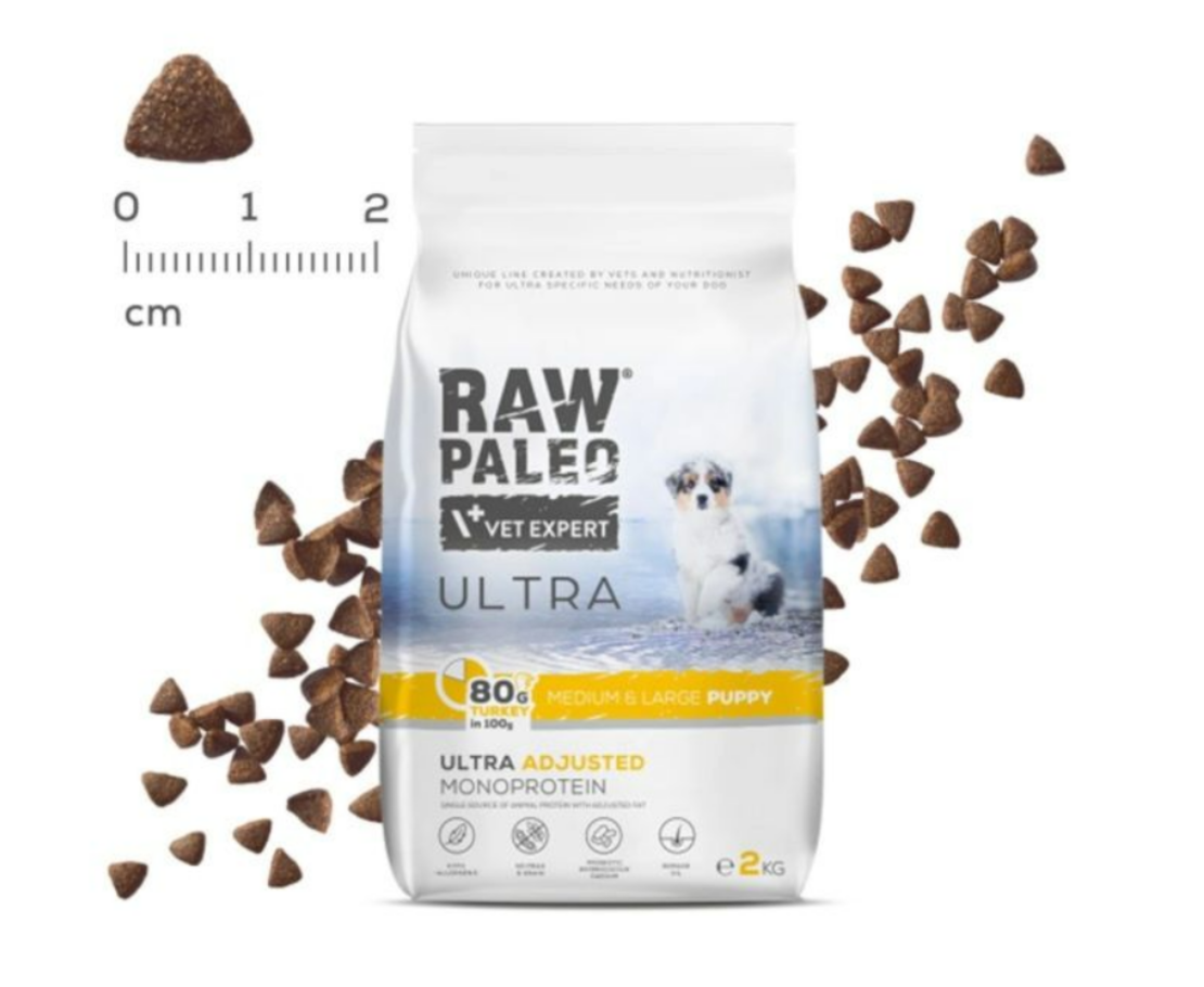 Raw Paleo Ultra Turkey Medium & Large Puppy, 2кг