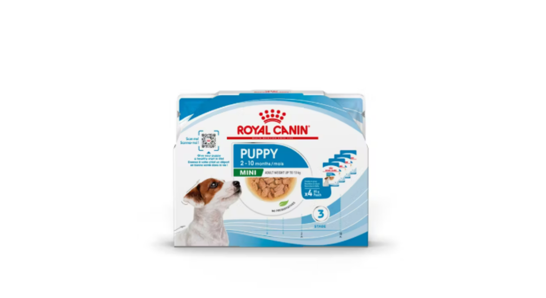 ROYAL CANIN; MINI PUPPY Pouch ' Пълноценна храна за подрастващи кучета от дребни породи